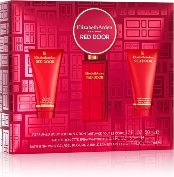 Elizabeth Arden RED DOOR Eau de Toilette 30ml 3-piece Gift Set, floral woody perfume, luxury fragrance gifting for women