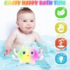 Jiosdo Baby Bath Toys, Octopus Spray Water Light Up Bath Toys, Automatic Induction Water Toys, Bath time shower Bathtub toys Gifts for Toddlers Girls Boys（Pink）