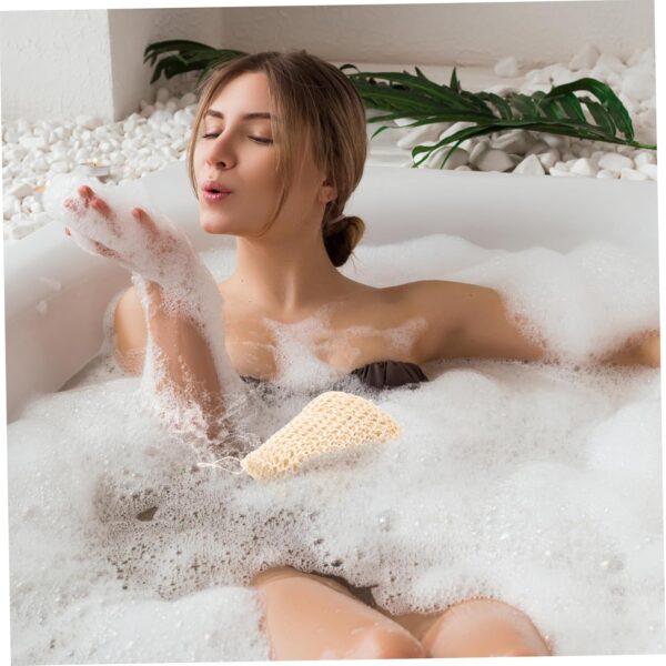 BELLIFFY 2 Pack Sisal Bath Scrubbers Shower Sponges Body Bath for Gentle Skincare