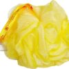 Bodylife Body Buffer, Puff, Exfoliating Bath & Shower Body Pouf, Scrunchie, Body Scrubber Yellow & White 55g Twin Pack