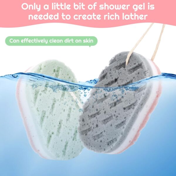 Opopark 6 Packs of Shower Sponges, Exfoliating Shower Sponges,Adult Shower Foam Sponge Rubbing Bath Sponge,Soft Shower Scrub,Male and Female Body Cleaning Products