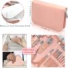 Manicure Set Professional Nail Clippers Kit Pedicure Care Tools with Zipped Bag for Women - 18 in 1 Grooming Tools Kit for Travel & Home（Rose Gold）