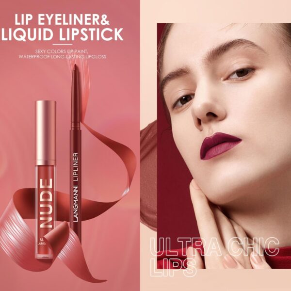 6 Matte Lipstick with 6 Lipliners Durable Lip Gloss,Long-Lasting&Waterproof Non-Stick Cup High Pigmented Velvet Lipgloss Kit,Beauty Cosmetics Gift for Girls(12PCS)