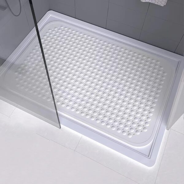 Bathsafe Extra Wide 90x60CM Non-Slip Soft Bath Mat Anti Slip TPR Shower Mat with Strong Suction Cups Non Skid Mats for Bathroom Toilet Hotel, Anti-Bacterial Safety Bathtub Mat,Grey