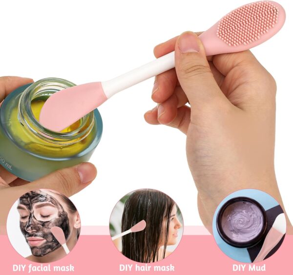Thinp 2 Pcs Face Mask Applicator,Double-Ended Mask Applicator Tool Silicone Face Mask Brush Silicone Face Mask Applicator for Applying Skin Care Products Facial Mask Brushes for Mud Clay Gel Mask Mud