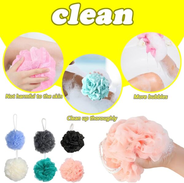 8 PCS Shower Puff Set, Shower Scrunchie Set, Bath Scrunchies Set (30g) for Scrubbing & Exfoliating Multicolor Shower Sponge Comfortable Body Puff Soft Body Loofah Sponge for Men Women & Babies