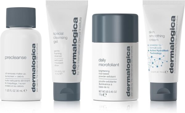 Dermalogica Discover Healthy Skin Kit, Polishes, Cleanses, Moisturisers, Precleanse 30ml, Special Cleansing Gel 15ml, Daily Microfoliant 13g, Skin Smoothing Cream 15ml , for All Skin Types