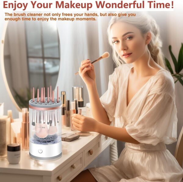 Electric Makeup Brush Cleaner, Cosmetic Brush Cleaner Portable Automatic Makeup Brush Cleaning Tool Fit For All Size Makeup Brush
