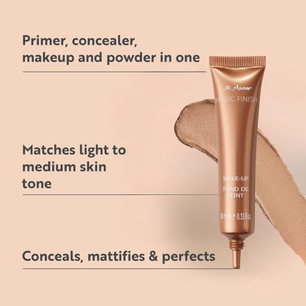 M. Asam Magic Finish Make-Up Mousse Sample (Tube 10ml) – 4in1 Primer, Foundation, Concealer & Powder With Buildable Coverage, Hides Redness And Dark Spots, Vegan, For Light To Medium Skin Tones