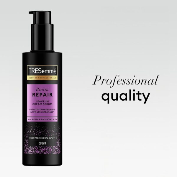 TRESemme Biotin Repair Leave-In Cream Hair Serum hair treatment with Biotin & Pro-Bond Plex for up to 3x stronger hair & 98% less breakage* 200 ml