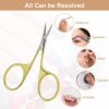 CGBE Cuticle Scissors, Professional Cuticle Scissors Curved Thin, Stainless Steel Super Sharp Cuticle Cutter Remover Small Beauty Scissors for Cuticles, Dead Skin, Eyebrows, and Eyelashes, Gold