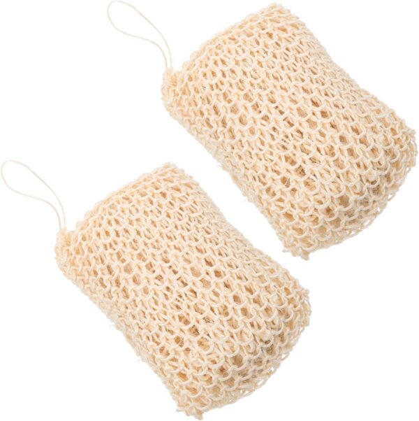 BELLIFFY 2 Pack Sisal Bath Scrubbers Shower Sponges Body Bath for Gentle Skincare