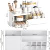 Subsky Makeup Organiser with Drawers, Make Up Storage Cosmetic Dressing Table Organiser Makeup Box with Drawerds for Dresser, Bedroom, Bathroom (White)