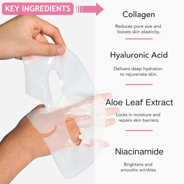 6pcs Glass Skin Face Mask With Collagen, Deep Hydration Collagen Face Mask, Anti Wrinkle Skincare, Korean Glass Skin, Overnight Hydrating For Face Care