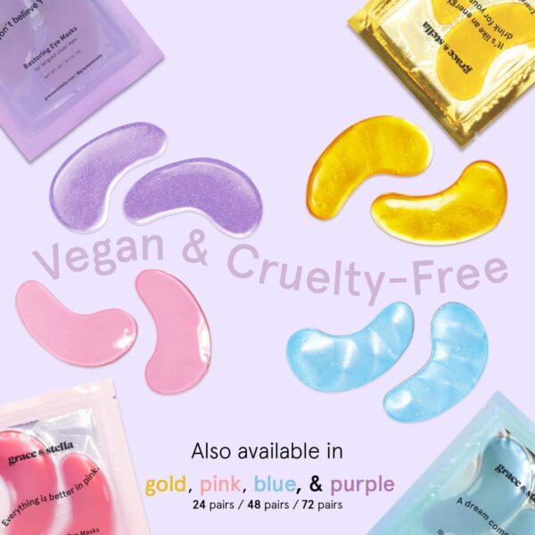 grace & stella Under Eye Gel Patches - Purple, 6 Pairs - Retinol Under Eye Patches - Gel Eye Masks for Puffy Eyes and Dark Circles - Dermatologist Tested Under Eye Masks - Vegan Eye Masks Skincare