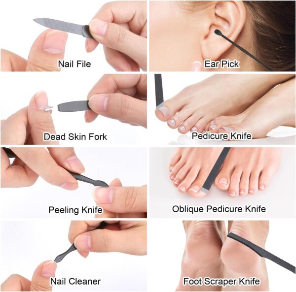 Manicure Set-Stainless Steel Nail Care Set-Professional Ingrown Toenail Clipper Grooming Tool-Pedicure Kit & Toe Nail Cutter-Thick Nail Scissors Toiletries with Cuticle Trimmer