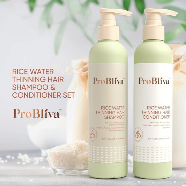 71phgJHfs1L._AC_SL1500_.jpg Rice Water Hair Growth Shampoo and Conditioner: Hair Growth Shampoo - Rice Water Shampoo with Biotion and Caffeine for Hair Loss - Rice Water Shampoo and Conditioner for Women and Men (240mL X 2)