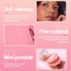 Erinde Mini Highlighter, Bronzer & Blush Powder Palette, Matte Shimmer Powder Makeup, Tiny Face Palette with Mirror All in One, Blendable, Travel Friendly, Cruelty Free, 3 Colours