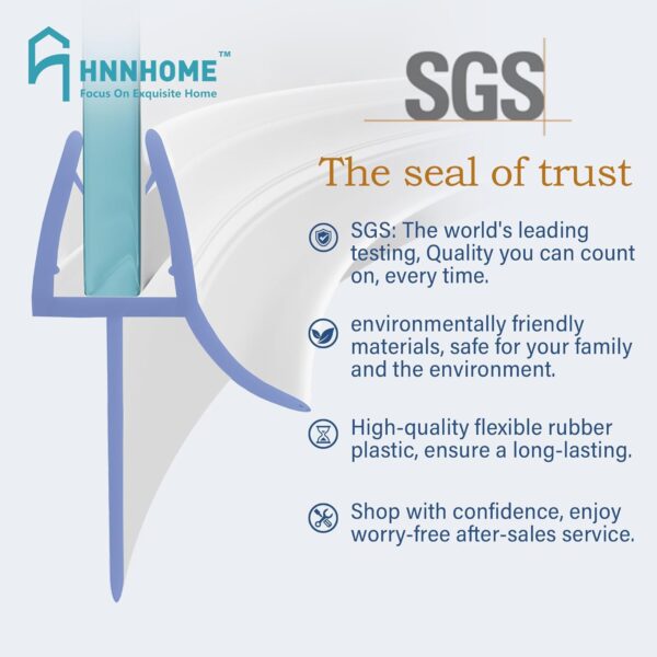 HNNHOME 870mm Pre - Curve Rubber Plastic Bath Shower Screen Seal Strip Perfect for 4-6mm Curved Glass Door Up to 18mm Gap (Curved)