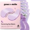 grace & stella Under Eye Gel Patches - Purple, 6 Pairs - Retinol Under Eye Patches - Gel Eye Masks for Puffy Eyes and Dark Circles - Dermatologist Tested Under Eye Masks - Vegan Eye Masks Skincare