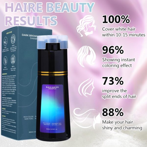 Polar Hair Dye Shampoo, Polar Hair Care, Polar Hair Care Instant Dye Shampoo, Natural Hair Color Shampoo for Gray Hair Coverage, Suitable for Women & Men (Light Brown)