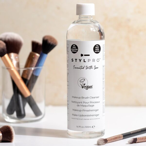 STYLPRO 500ml Unique Formula | Vegan | Makeup Brush Conditioning Cleanser | Makeup Brush Cleaner | Removes Makeup, Dead Skin, Bacteria and Dirt from your Makeup Brushes |Free from Alcohol and Parabens