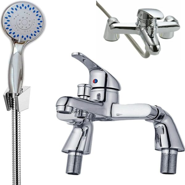 71qbdwDmmZS._AC_SL1500_.jpg Shower Mixer Taps for Bathroom Bath Luxury Bathroom Chrome Solid Brass Sink Bath Filler Tap Shower Mixer Taps with Hand Held Shower Handset and Hose Attachment