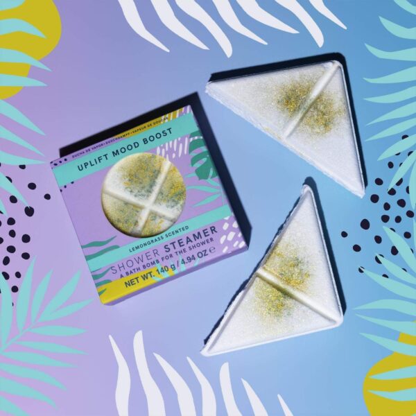 Paladone Lemongrass Uplift Shower Steamer 140g Shower Bath Bomb, Multicoloured