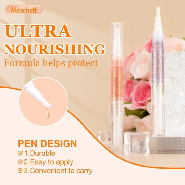 Cuticle Oil Pen for Nail Care,4PCS Nail Oil Pen with Natural Ingredients,Cuticle Oil for Nails for Nail Growth Treatment,Nail Oil Cuticle for Repairing Cracked with Nail File(Mix Flavors)