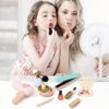 Pretend Makeup Sets Montessori Wooden Toy Kit Pretend Makeup Play Dress Up Kit for Toddler Children & Little Girls Fake Makeup Cosmetic with Hair Dryer, Mirror, Perfume Gifts Ages 3 +