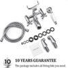 Wasserrhythm Bath Mixer Taps with Shower Attachment Victorian Traditional Telephone Bathroom Bathtub Filler Tap Deck Mounted Cross Dual Handle Handhled Shower