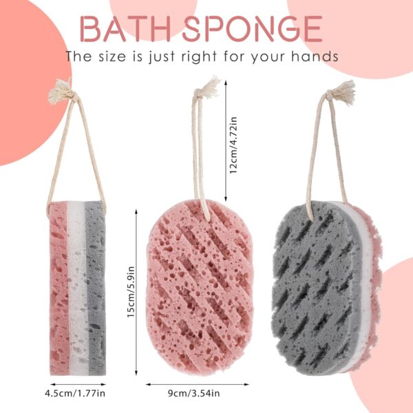 71rI0TdZRFL._AC_SL1500_.jpg Dimeho 3PCS Bath Sponge for Women Soft Bath Sponge Gentle Sponge Loofah Body Scrubber Shower Sponge for Body Wash Bathroom Deep Cleansing Bathing Sponge Bathing Accessories 3 Colors Large Size