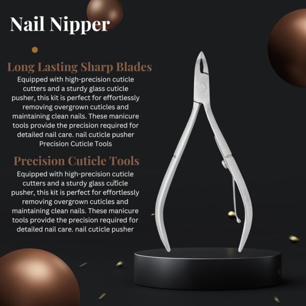 ASM® Toenail Cuticle Nippers + 2 Pusher cuticle set - Professional Heavy Duty Cuticle Clippers Manicure & Pedicure Sets For Fingernail Cuticle Kit, Nail Cuticle Remover For Mens & Womens Nail care