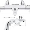 PURAGEIR Thermostatic Bath Tap, Deck Mount Shower Tap with Anti-Scald Control, Chrome Bathtub Mount