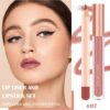Prreal 2Pcs Lip Liner and Lipstick Makeup Set, Matte Liquid Lipstick + Matching Lip Liner, Nude Velvety Lipstick Makeup Kit, Waterproof Long Lasting labiales mate 24 horas originales (07)