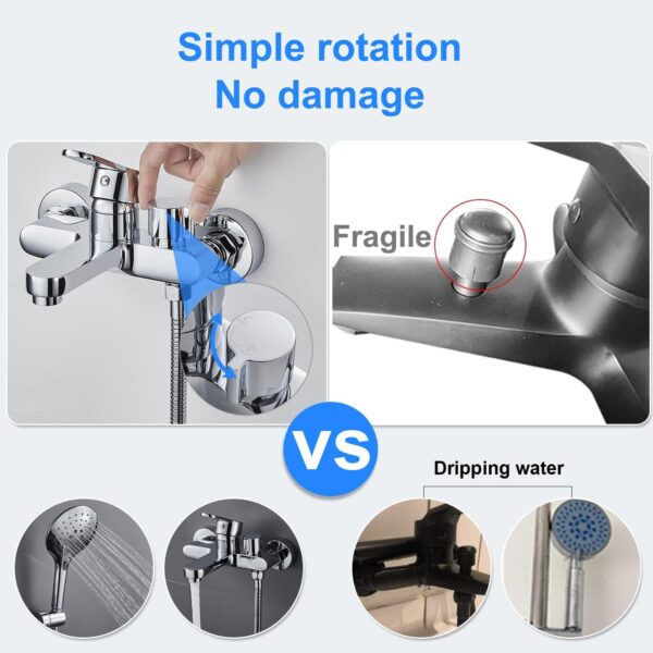 KINKIBOS Wall Mounted Bath Mixer Tap with 3-Spray Handheld Shower Head, Newly Upgraded Diverter, Bathroom Bath Shower Filler Tap, Single Lever Bath Shower Mixer, Solid Brass Chrome