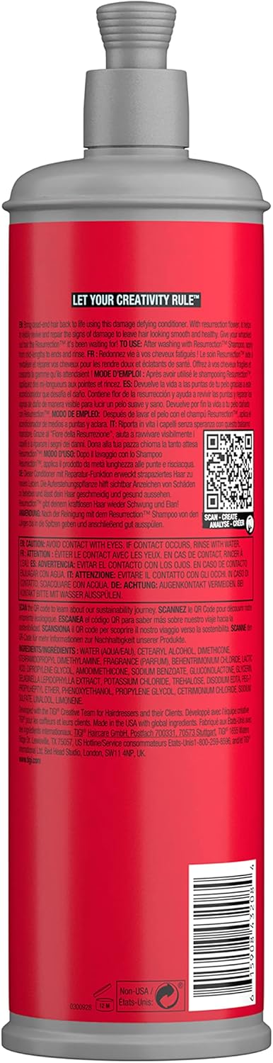Bed Head by TIGI - Resurrection Repair Conditioner - Ideal for Damaged Hair - 600ml