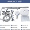 Coleniny Shower System with Diverter Chrome, Shower Mixer Set with 21cm Round Overhead Rainfall Shower Head, 3-Function Handheld Shower, Riser Rail, Adjustable Height Anti Scald Shower Set