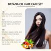 Batana Oil Volumizing Hair Care Set, Repairs Frizzy Hair, Deep Nourishes Scalp, Smooth Hair Travel Set for Women and Men Include Shampoo Conditioner Hair Mask Hair Oil