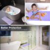ADOV Bath Mat Non Slip, 100x40cm Extra Long Shower Mat Anti Mould, Anti-Bacterial Bathtub Mats, 200 Strong Suction Cups and Drain Holes, Mildew Resistant Machine Washable Bathroom Kids Mat - Purple