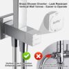 SonTiy Rainfall Shower Set, Square Swivelling Shower Riser Rail with Large Overhead Shower & Brass Diverter, Shower System Without Mixer, 3 Jet Types Handheld Shower, 5-Year Warranty, Chrome