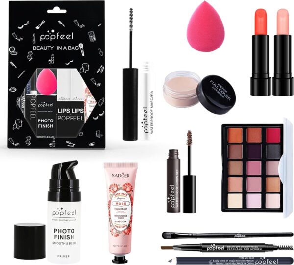 Makeup Set, All In One Makeup Kit, Cosmetic Make Up Starter Kit, Makeup Gift Set for Women & Girls, Includes Foundation Eyeshadow Palette Lipstick Eyeliner Mascara Cosmetic Brush Set