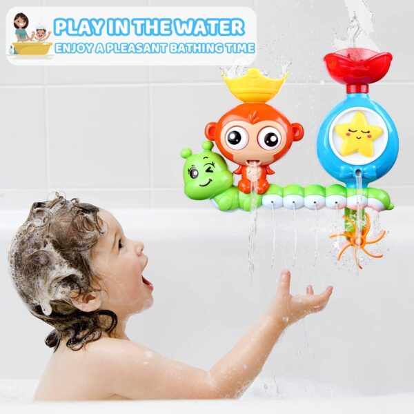 BBLIKE Baby Bath Toys, Bath Toys for 3, 4,5+ Years Old Boys Girls Toddlers Kids Older Children, Monkey Water Toys Shower Toys Bathly Toy with Cup for Babies Gift Toy Set (B)