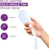 Blue Canyon Vector Double Tap Shower Spray| Bathroom Accessory| Premium Shower Attachment for Bath taps| Push-on-Fitting| Suitable for Round & Oval Taps| Shower Head for Bathroom| ~1.5 Meters| (White)