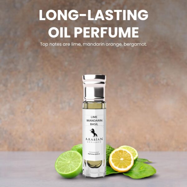 Arabian Opulence FR187 LIME, MANDARIN AND BASIL Roll-on Perfume Oil | Concentrated Fragrance Body Oil | Long Lasting Oil Based Perfume for Unisex | Alcohol-Free Travel Size Bottle (6ml)