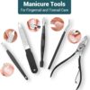 Manicure Set 18pcs,DUAIU Manicure Pedicure Tools Kit,Nail Clipper Set Gifts for Women/Men,Stainless Steel Nail Set Manicure For Toe and Finger Nails Grooming Care with Zipper Bag