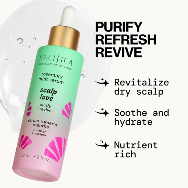 Pacifica Scalp Serum – Rosemary Mint Scalp Love Serum - Scalp Treatment for Dry Itchy Scalp w/Witch Hazel for Scalp Detox & Moisturizing, Vegan & Cruelty-Free, 2 oz