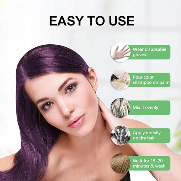 Hair Dye Shampoo, Hair Care Instant Dye Shampoo for Men & Women, Haircare Natural Color for Gray Coverage (Dark Brown)