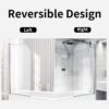 VeeBath Bath Screen Pivot Bath Shower Tempered Glass Screen Reversible Door Panel - 800 x 1400mm, Jade Round
