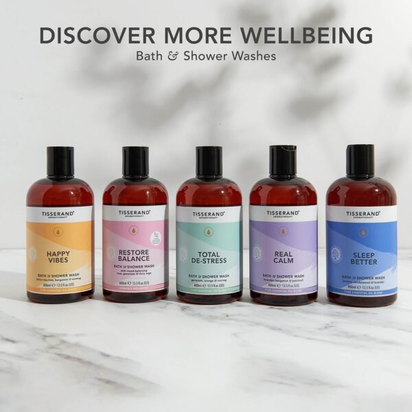 Tisserand Aromatherapy - Sleep Better - Bath & Shower Wash - Lavender, Jasmine & Sandalwood Essential Oils - 100% Natural Pure Essential Oils - 400ml